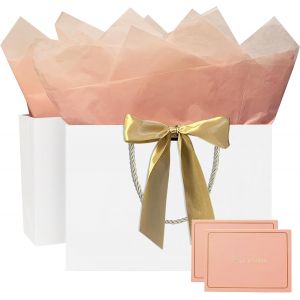 Lot De 2 Sacs Cadeaux En Papier Avec 2 Mouchoirs Et 2 Cartes,Sacs Cadeaux Avec Poign&eacute;es Pour Femmes,Filles,Demoiselles D'honneur,Anniversaires,Saint-Valentin Et F&ecirc;tes De Mariage.[F2] - Neuf