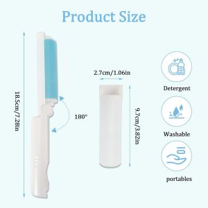 Lot De 4 Rouleaux Anti-Peluches Pliables, R&eacute;utilisables, Taille De Voyage, Lavables, Anti-Peluches Pour V&ecirc;tements, Poils D'animaux, Rouleau Portable &Agrave; Coller, Petit Rouleau De Nettoyage En Gel Pour - Neuf