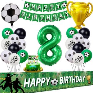 CAUC-Ballon de Football 8 ans anniversaire Vert Football 8 ans anniversaire Fond 8 ans gar&ccedil;on Football Ballon foot 8 anniversaire gar&ccedil;on Ballon 8 ans Football F&ecirc;te gar&ccedil;on 8 ans Football Ballon - Neuf