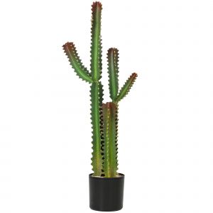 Cactus artificiel grand r&eacute;alisme plante artificielle grande taille H.111cm vert - Neuf