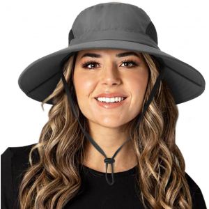 Kalanka-Chapeau De Soleil Femme L'extérieur Uv Protection Chapeau D'été À Large Bord Bonnet Pliable En Maille Plage Pêche Seau Casquette - Neuf