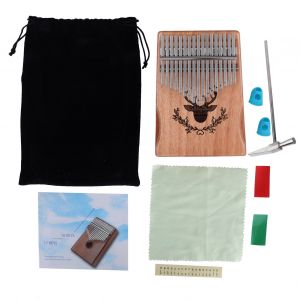 Kalimba 17 Touches, Piano A Pouce En Acacia, Mini Instrument De Musique Portable, Jouet, Cadeau D'anniversaire - Neuf