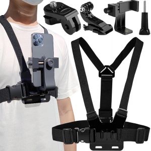 KALANKA-- Support de téléphone Portable Multifonctions, Harnais de Poitrine, Sangle de tête pour Le Tournage de vidéos, Support de téléphone Portable Ajustable, Fixation de téléphone (Ceinture pector - Neuf