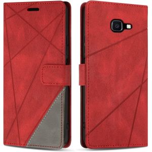 Kal-Etui Coque Pour Galaxy Xcover 4s, Protection Housse En Cuir Pu Portefeuille Livre Pour Galaxy Xcover 4s, Emplacements Cartes, Rouge - Neuf