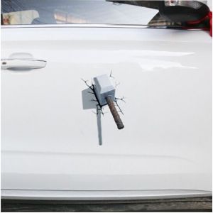 Autocollant 3d Réaliste En Forme De Marteau De Thor Pour Carrosserie De Voiture - Neuf
