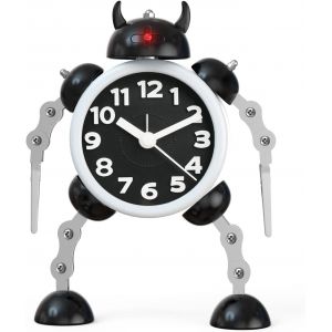 Réveil robot, réveil analogique ultra-silencieux sans tic-tac avec - Neuf
