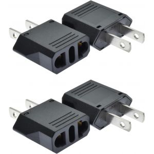 JGD-Adaptateur prise am&eacute;ricaine vers espagnol, adaptateur prise am&eacute;ricaine vers europ&eacute;enne, adaptateur de prise de voyage pour l'Europe/USA/US/France/Allemagne/Espagne/Australie/Autriche (USA) - Neuf
