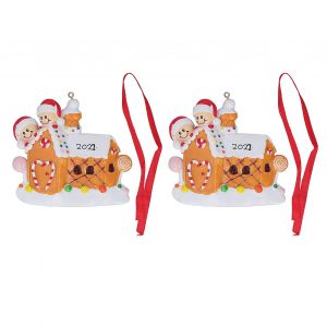 2pcs Arbre de No&euml;l Pendentif R&eacute;sine Sculpt&eacute; Peint &agrave; la Main D&eacute;coratif de No&euml;l Suspendus Ornement pour la Maison - Neuf