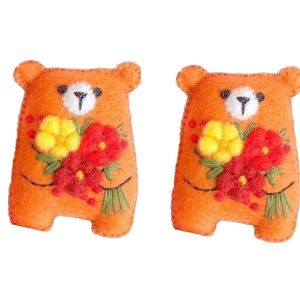 Petit c&acirc;lin de poche Bouquet ours, Mignon Floral Miniature Bouquet Ours, Cadeau pour les amis jour de l'obtention du dipl&ocirc;me Orange - Neuf