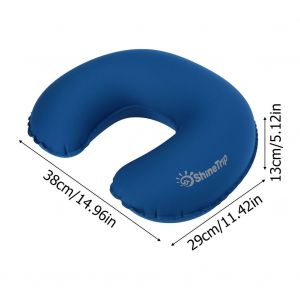 Coussin Gonflable Leger Et Portable En Forme De U Pour Le Cou Et Le Voyage (Bleu) - Neuf