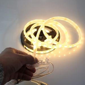 5M Ruban Led Etanche Ip68 12V Kit 3000K Blanc Chaud, 12 Volt Submersible Bandeau Exterieur Lumineuse Underwater Strip Avec Adaptateur 220V (Blanc Chaud, 5)[RUB9225308] - Neuf