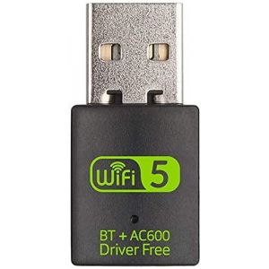 Adaptateur USB WiFi Bluetooth pour PC, 600Mbps Cl&eacute; WiFi Dongle Double Bande 2.4/5.8 GHz Bluetooth 4.2 sans Fil Adaptateur R&eacute;seau Carte WiFi pour Portable PC de Bureau Windows 10/8/8.1/7 - Neuf