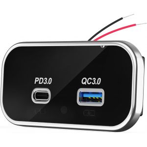 Prise USB C 12v Encastrable,Double Prise USB 12V Chargeur PD3.0 et QC3.0 Charge Rapide,Prise de Chargeur pour Bateau Voitures SUV Marine Camion Caravane - Neuf