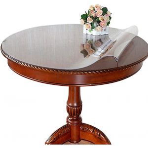 Ulteronixshop-Nappe Ronde En Pvc,Round Transparent Nappe,Pour Cuisine Salle &Agrave; Manger En Bois Housse De Protection De Meubles (Dia. 100cm, &Eacute;paisseur 2mm) - Neuf