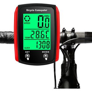 Kal-Compteur De Vélo, Ip54 Étanche Ordinateur De Vélo Odomètre 19 Fonctions Avec Écran Rétroéclairé Led Contrôle Tactile Démarrage/Arrêt Automatique Compteur De Vitesse Velo Et Compteur Pour Débutant - Neuf