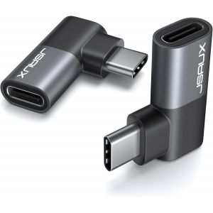LORANKA-Adaptateur USB C &agrave; 90 Degr&eacute;s vers USB C 2-Pack, Transfert de Donn&eacute;es 40Gbps PD 100W USB Type C 3.1 Adaptateur Compatible acec MacBook, Switch, Steam Deck, VR, iPhone 16/15, Laptop, Tablette - Neuf