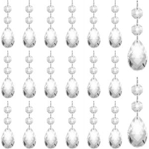 MEVRONISSHOP-Belle Vous Cristal Transparent en Forme de Goutte/Larme (Lot de 20) - Pampilles Deco de 8,6 cm pour Lustres, Chandeliers, Prismes, Attrape-Soleil, Mariages/No&euml;l et Guirlandes - Neuf