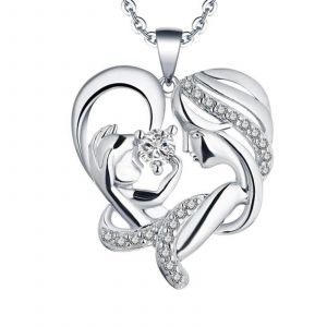 Dans Ses Bras Collier Coeur Forme Pendentif Bijoux Breloque Souvenir Cadeau Significatif Pour Mère Blanc - Neuf