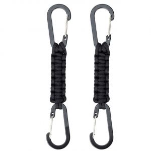 Lot De 2 Mousquetons Noirs En Paracorde, Porte-Clés, Petit Mousqueton En Aluminium, Double Anneau En D, Pour Le Camping, La Randonnée, La Pêche Ou Comme Organisateur De Clés - Neuf