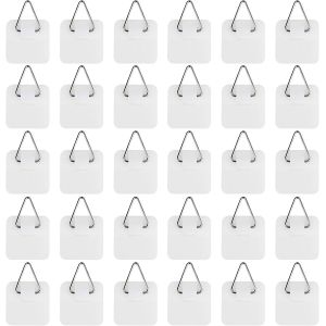 Lot de 30 Crochet Autocollant pour Tableau, Crochets Muraux Adh&eacute;sifs pour Cadres Photos, Accroches Solides 5kg Maximale, Installation Facile sans Outils (Petit Carr&eacute;) - Neuf
