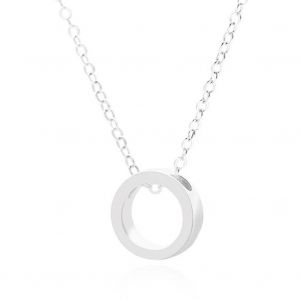 Couple Simple Alliage G&eacute;om&eacute;trie M&eacute;tal Cercle Collier Bijoux Accessoire Cadeau De La Saint-Valentin (Argent) - Neuf