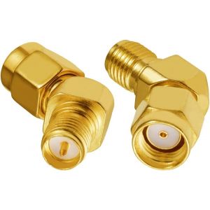 Adaptateur 4G Adaptateur RP-SMA Prise M&acirc;le &agrave; Femelle Angle Droit 135 &deg; Convertisseur SMA pour C&acirc;ble Coaxial RF Carte PCI 2G 3G Routeur D'antenne WiFi R&eacute;seau WLAN sans Fil 2 Pi&egrave;ces - Neuf