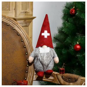 1 chapeau rouge blanc masque fournitures de décoration de Noël médecin nu - Neuf