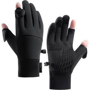 Gants Hiver Homme, Gants Doublure Chauffants &Agrave; &Eacute;cran Tactile, Coupe-Vent Et Hydrofuges, Adapt&eacute;s Pour Course, Cyclisme, Conduite, P&ecirc;che, Le Ski, L'escalade, Unisexe (Taille L) - Neuf
