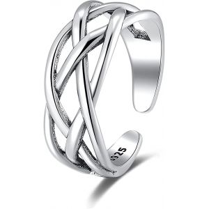 Bague En Argent Vintage Noeud Celtique Anneau Ouvert R&eacute;glable - Neuf