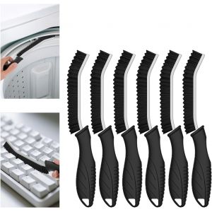 À Joint Carrelage,Brosses Nettoyage Salle De Bain Avec Poignée Ergonomique,À Poils Durs,Brosses Nettoyage Crevasses Pour Cuisine,Salle De Bain Et Rails De Fenêtre (6,Noir) - Neuf