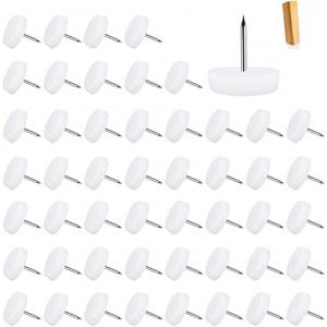 50 Pcs Clous Patins De Meuble,Patin Glisseur Avec Ongles Épaisseur 5mm Patins Pour Meubles Rond Ø 20mm Protection Pour Chaise Et Pieds De Table - Neuf