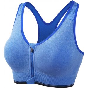 Brassiere Sport Femme Sans Armature, Soutien Gorge Grande Taille Femme Zippée De Course Antichoc Couleur Unie Décontracté Lingerie Confortable Respirante Tous Les Jours Doux Séchage Rapide Yoga Bra - Neuf