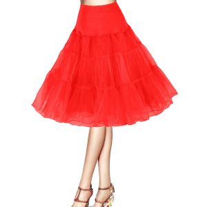 Jupe Tutu Vintage En Tulle Et Polyester Pour Femme Style Ann&eacute;es 50 Id&eacute;ale Pour Soir&eacute;e Cocktail Carnaval Mariage Bal Taille L Ajustable 70-120 Cm - Neuf