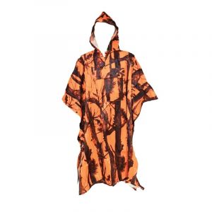 Poncho Imperm&eacute;able Polyester Enduit Orange Taille Unique - Neuf