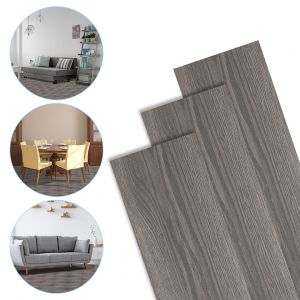 Sol PVC bois-Lames de sol PVC adh&eacute;sives -Boite de 28 lames vinyle auto-adh&eacute;sives - 4 m&sup2; - Ch&ecirc;ne Nuit - Neuf