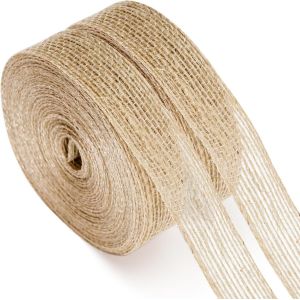 Ruban Toile De Jute 2cm, 20m Rouleau De Ruban Jute Rétro, Ruban Naturel Couleur Pour Bricolage, Fleuriste, Emballage Cadeau, Noël, Décoration De Mariage - Neuf