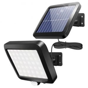 Lampe Solaire D'extérieur À 56 Led Avec Détecteur De Mouvement, Angle D'éclairage De 120°, Étanche Ip65, Câble De 5 M [Classe Énergétique A+++] - Neuf