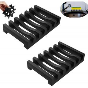 (Noir) Lot de 2 porte-savons, distributeur de savon en silicone, porte-savon de douche, facile à nettoyer, à sécher, pour évier, baignoire, égouttoir à savon, porte-savon en silicone - Neuf