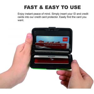 Protection de carte de crédit anti-RFID, portefeuille en aluminium anti-RFID pour hommes et femmes, porte-carte d'identité en métal (nouvelle version argentée) - Neuf