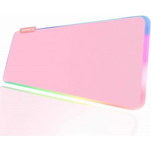 Tapis De Souris De Jeu Led Rvb Rose - Grand Sous-Main - En Caoutchouc Antid&eacute;rapant - Xl Xxl - Rose - Grand Tapis De Souris De Jeu - Pour Joueurs - 800 X 300 Mm P1-1 - Neuf