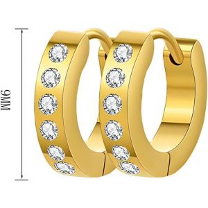 5 Paires Boucles D'oreilles Cr&eacute;oles Or Boucles D'oreilles Diamant Femme Acier Inoxydable Boucles D'oreilles Anneaux Homme Noir Boucles D'oreilles Homme Creole Boucles D Oreilles Fe[Bou9241132] - Neuf