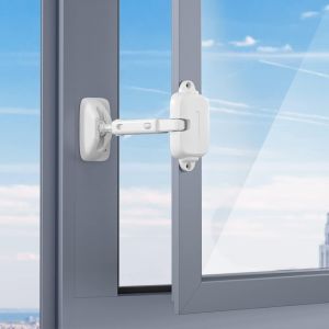 1 Limiteur De Fenêtre Réglable Blanc Pour Bébé, Verrou De Sécurité Pour Enfants Et Animaux Domestiques - Neuf
