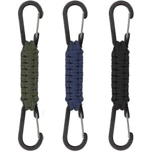 Lot De 3 Porte-Cl&eacute;s Tress&eacute;s Durables Avec Mousqueton - Parfaits Pour Les Aventures En Plein Air Et L'utilisation Quotidienne - Neuf