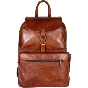 ChenQuanSarl-Sac À Dos En Cuir Véritable Pour Ordinateur Portable De Sac À Dos De Voyage, Sac D'École, Sac En Cuir Véritable Marron Pour Homme Et Femme - Neuf
