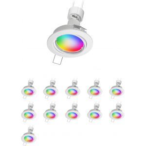 Ledscom.De 6 Cadres D'encastrement Au Plafond Fere Cadre D'encastrement Noir Mat (Led/Halogène/Gu10/Mr16/Par16/50mm) Incl. Douille Gu10 - Neuf