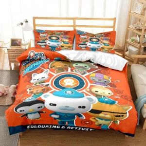 Parure De Lit Imprimee Dessin Anime The Octonauts Pour Enfants, Housse De Couette Douce, Taie D'oreiller, Lit Simple, Double, Queen Size, Couvre-Lit, Cadeau Pour Enfants - Neuf