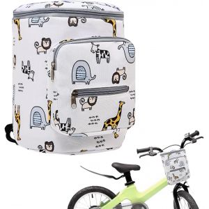 Sacoche De Guidon Pour Enfant,Panier De Vélo Avant Pliable Pour Vélo,Tricycle,Scooter,Accessoires De Vélo Pour Enfants (Paradis Des Animaux) - Neuf