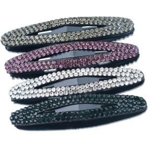 Lbgwp60-Lot De 4 Pinces Latérales En Cristal Et Strass Pour Cheveux Cassés - Accessoires Pour Cheveux - Pour Femme - Bijoux De Cheveux Doux Et Mignons - Neuf