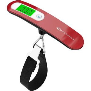 KALANKA-Pèse Bagages Portable de Voyage Électronique Balance Valise Voyage 50Kg/110Lb(LB,g,Oz,kg) Fonction Tare Verrouillage Poids Pile Fournie Balance Bagage à Main pour Avion/Poste/Shopping, Rouge - Neuf