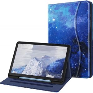 Coque Pour Samsung Galaxy Tab S6 Lite 10.4 Pouces 2024/2022/2020 - Housse Multipositions Etui Avec Poche Frontale Et Fonction Sommeil/R&eacute;veil Automatique, Ciel &Eacute;toil&eacute; - Neuf